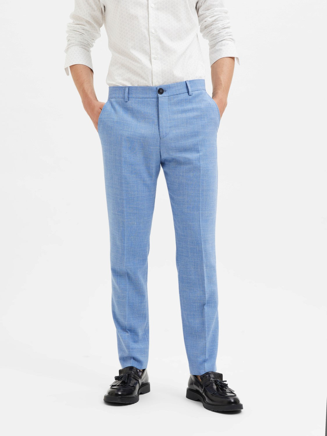 SELECTED Oasis Linen Suit Pants Light Blue TWOJAYS