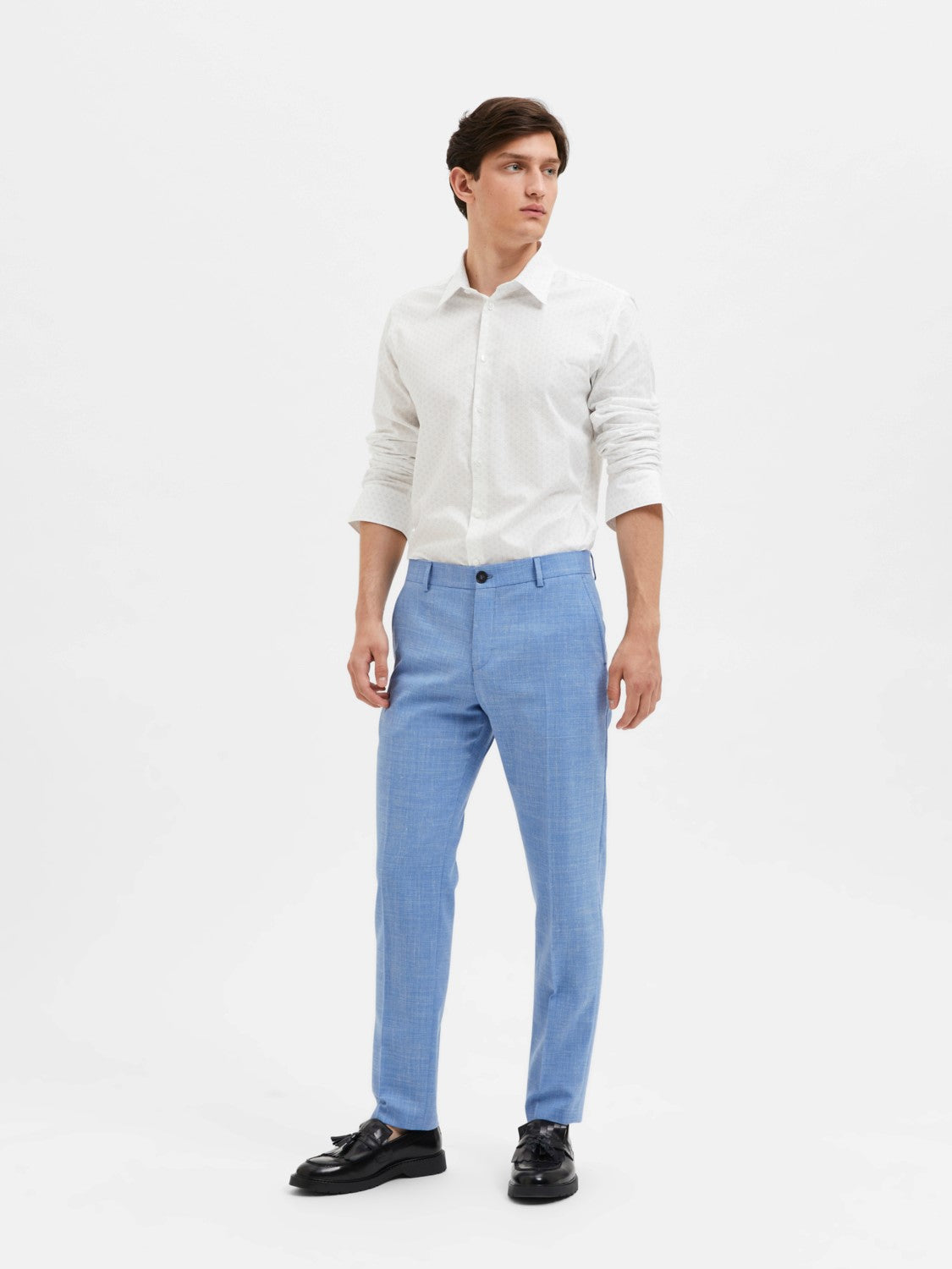 SELECTED Oasis Linen Suit Pants Light Blue TWOJAYS