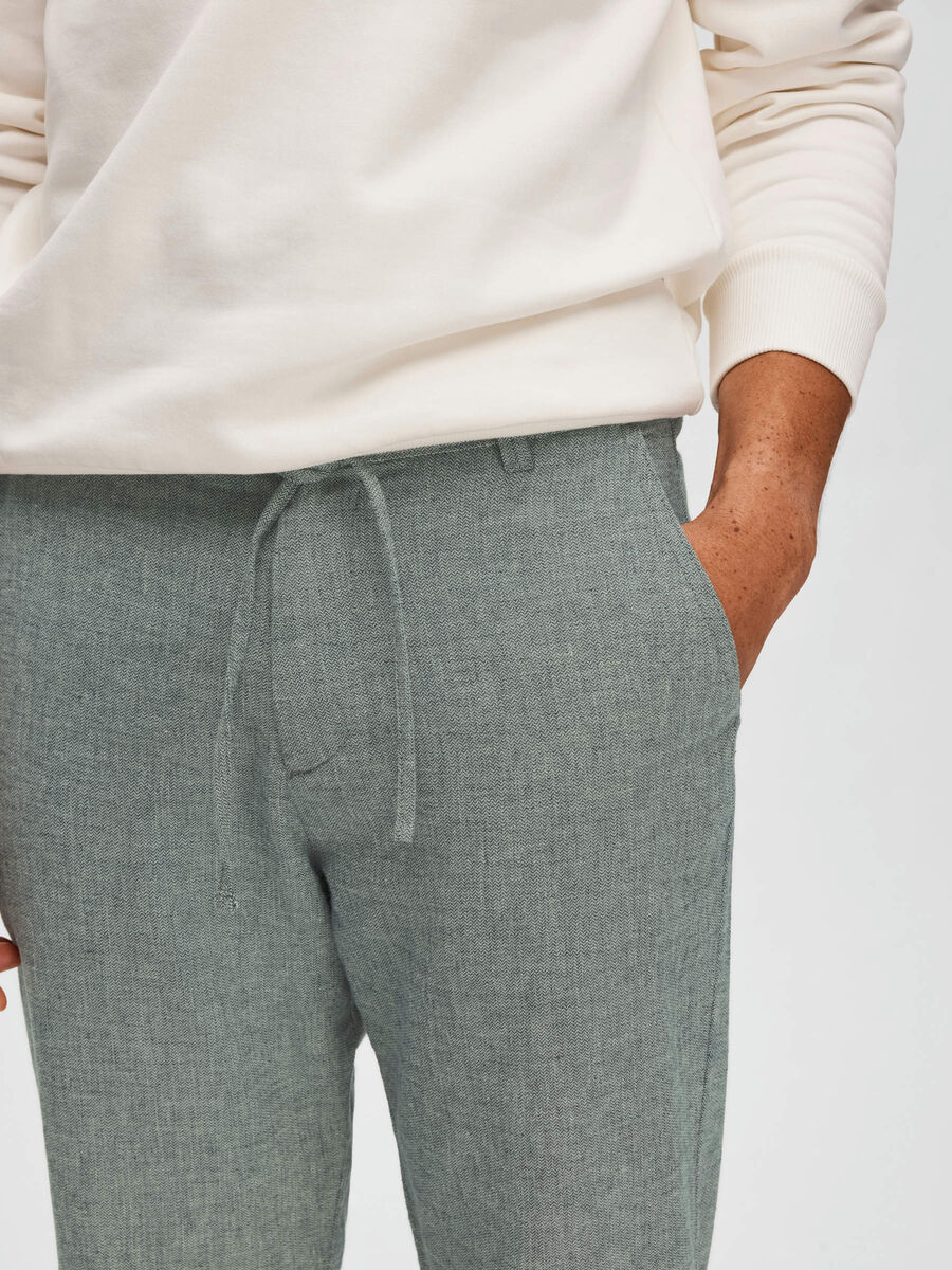 SELECTED Brody Linen Pants Sky Captain TWOJAYS