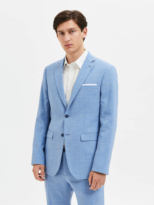 SELECTED Oasis Linen Blazer Light Blue TWOJAYS
