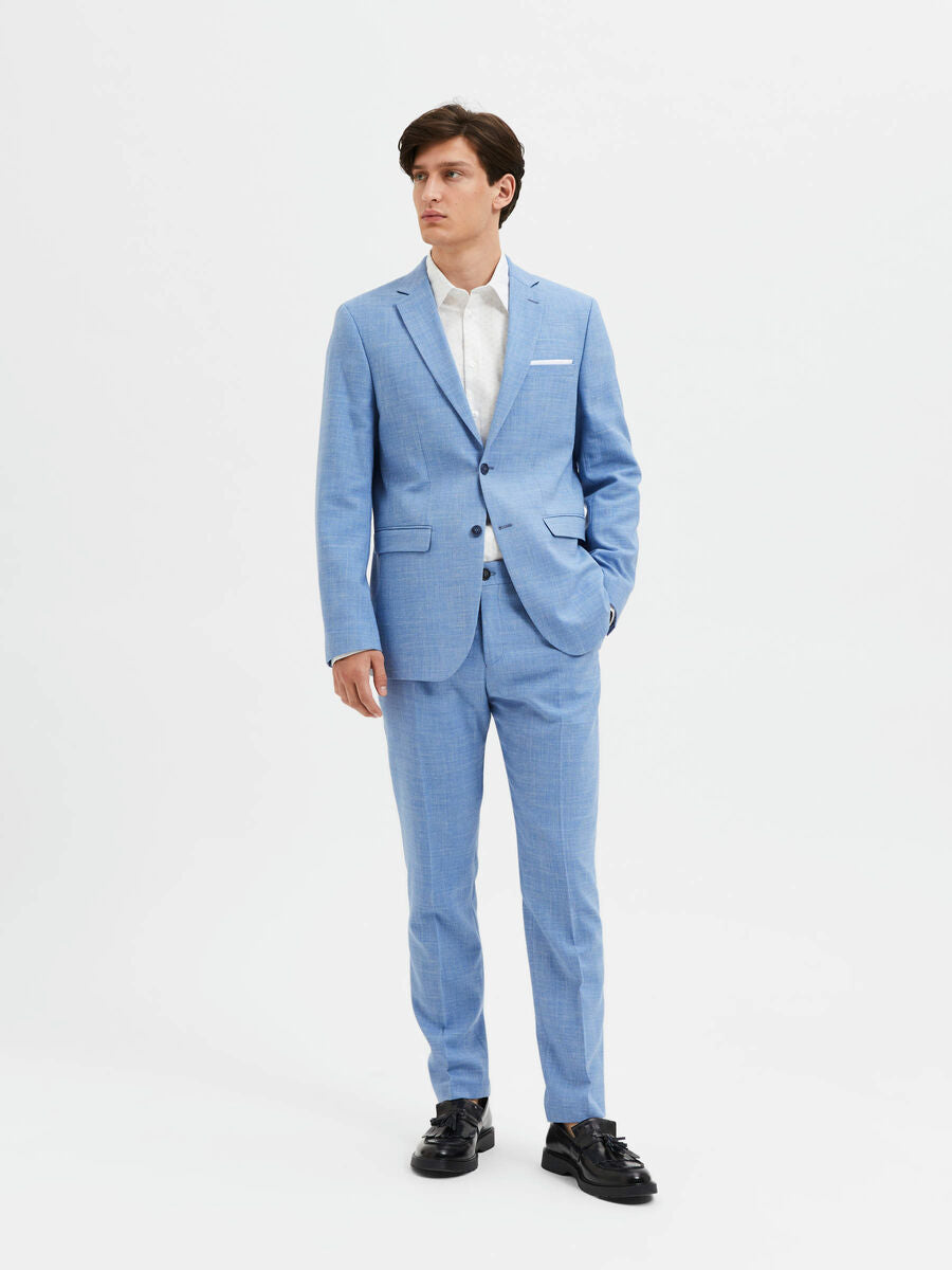 SELECTED Oasis Linen Blazer Light Blue TWOJAYS