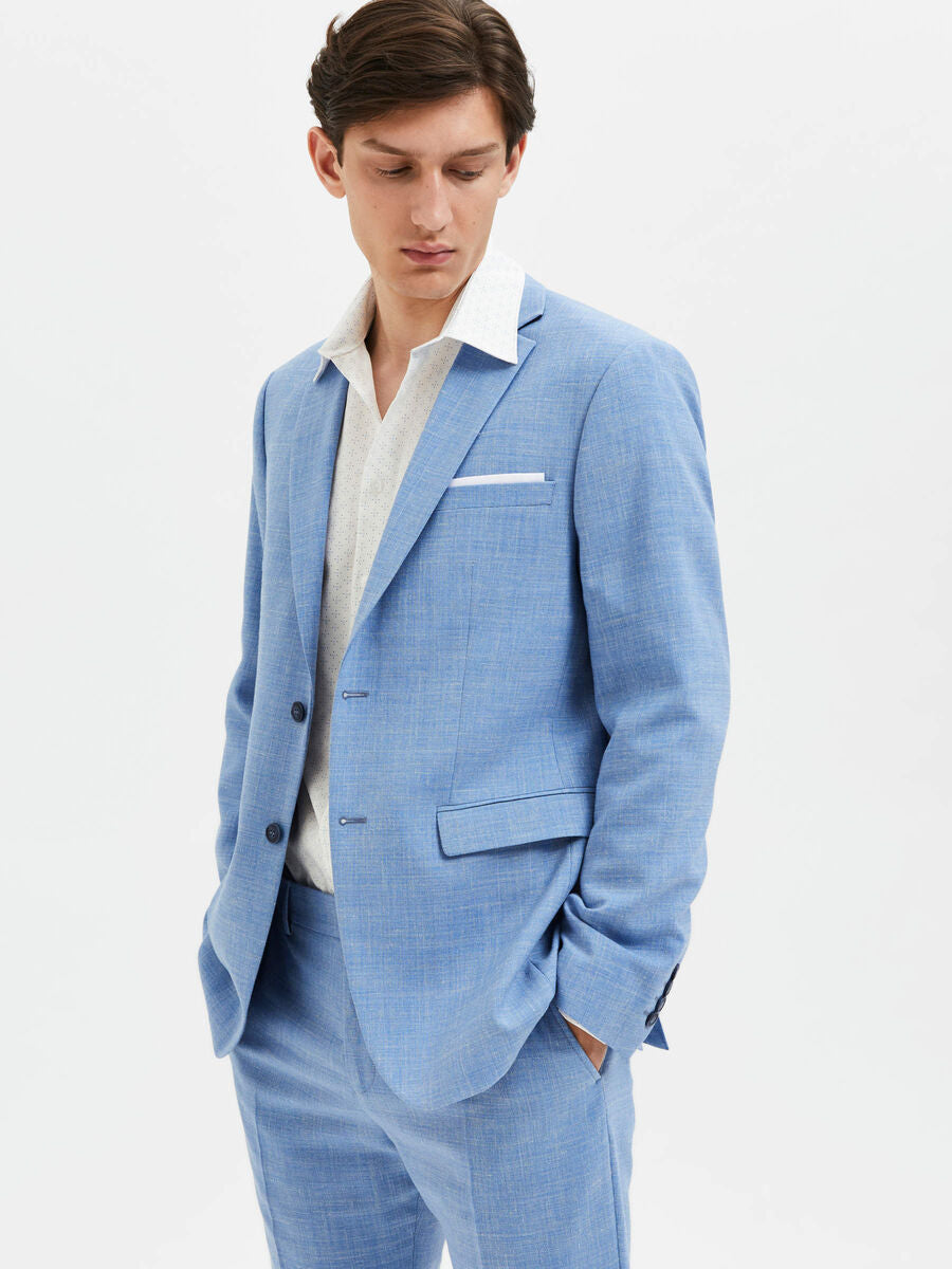 SELECTED Oasis Linen Blazer Light Blue TWOJAYS
