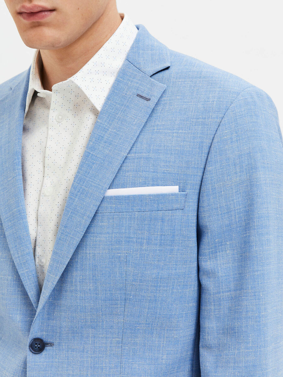 SELECTED Oasis Linen Blazer Light Blue TWOJAYS