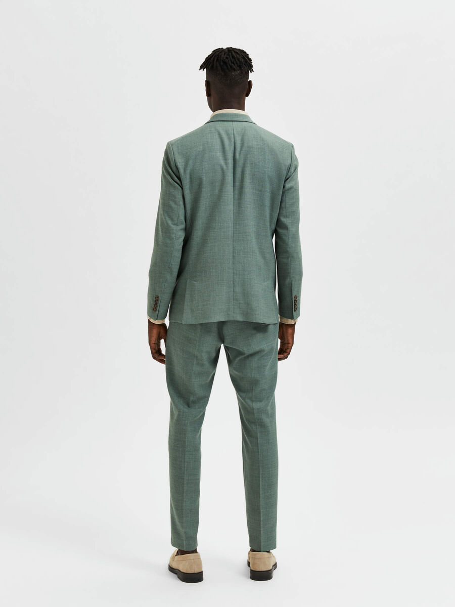 SELECTED Oasis Linen Blazer Light Green Melange TWOJAYS
