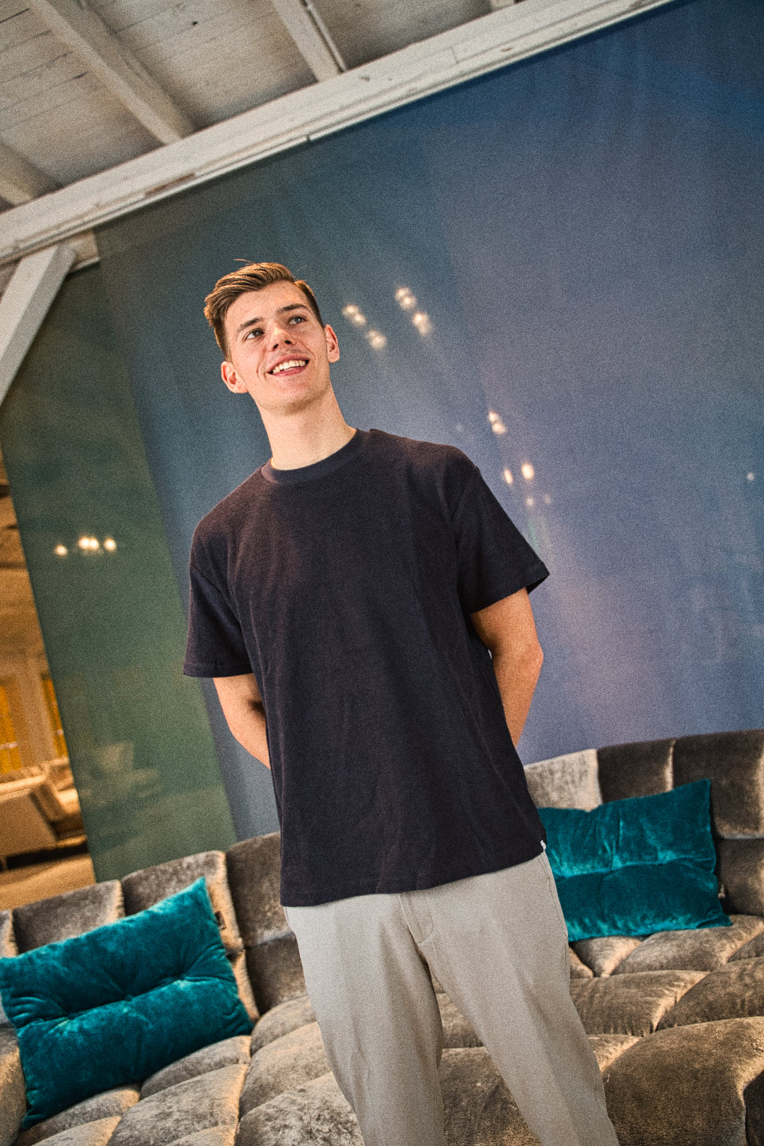 Les Deux Towel T-Shirt Dark Navy TWOJAYS