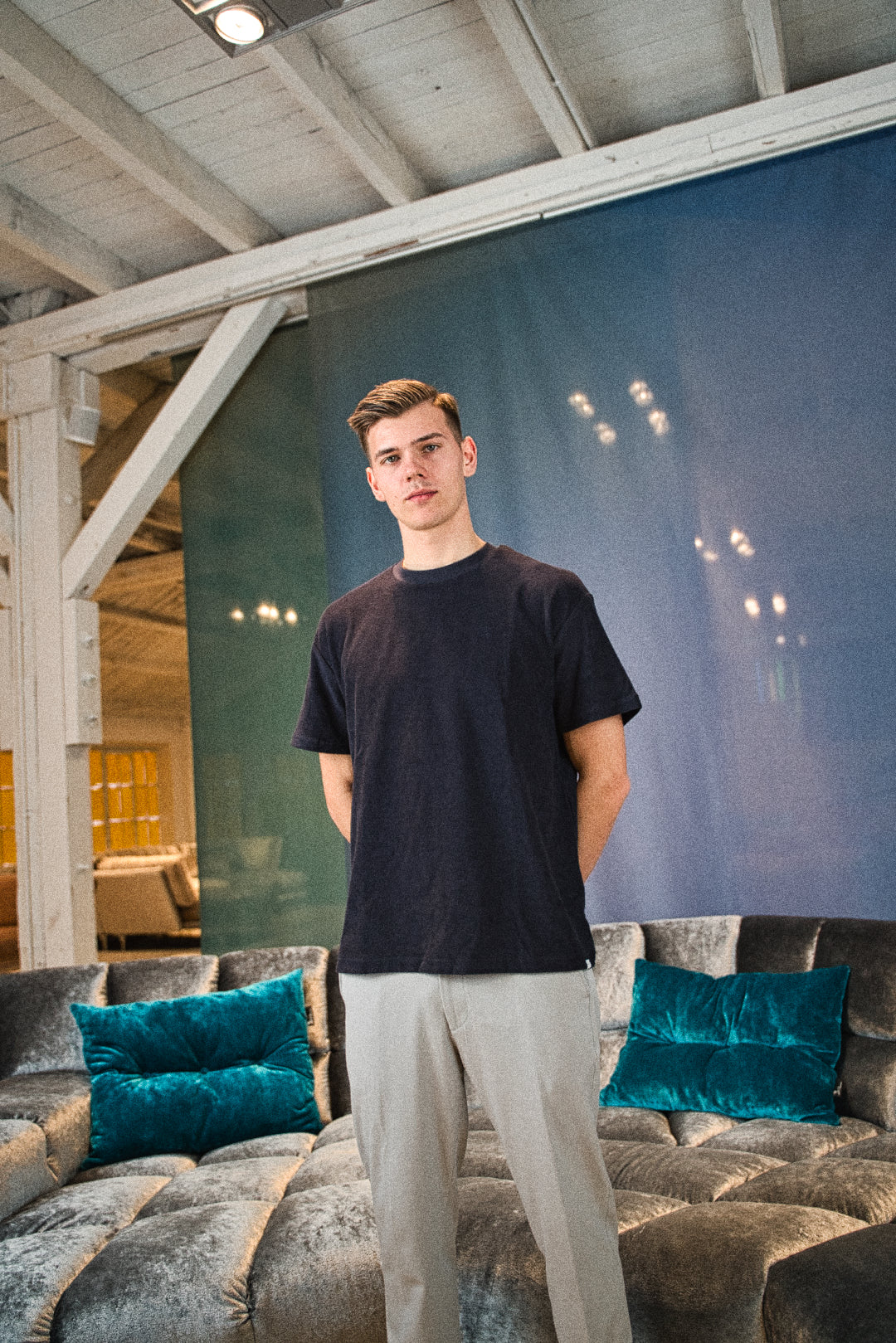 Les Deux Towel T-Shirt Dark Navy TWOJAYS
