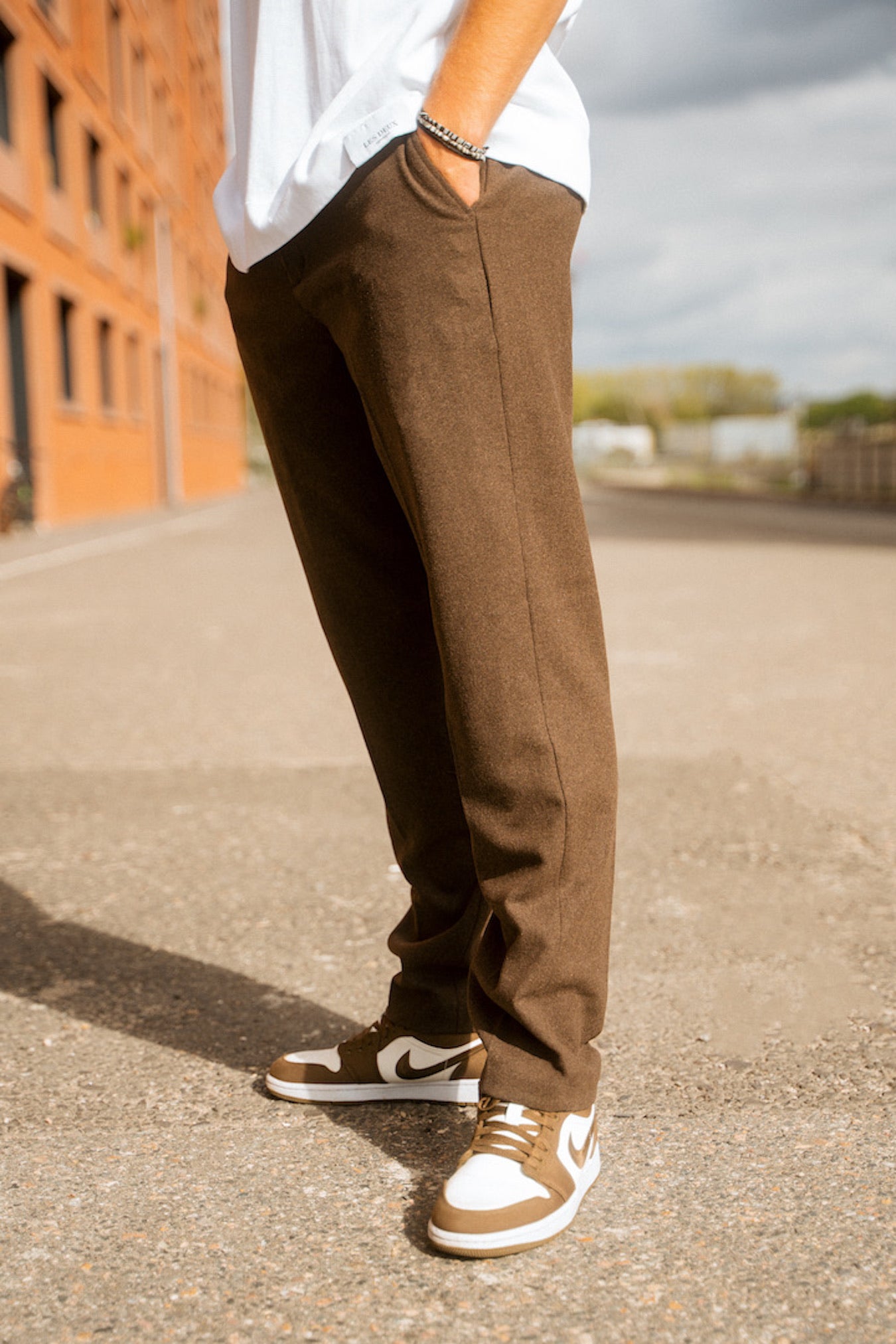 Les Deux Como Reg Wool Pants Coffee Brown TWOJAYS
