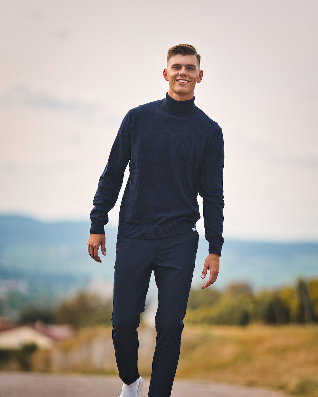 Les Deux Edward Cashton Rollneck Pullover Dark Navy TWOJAYS