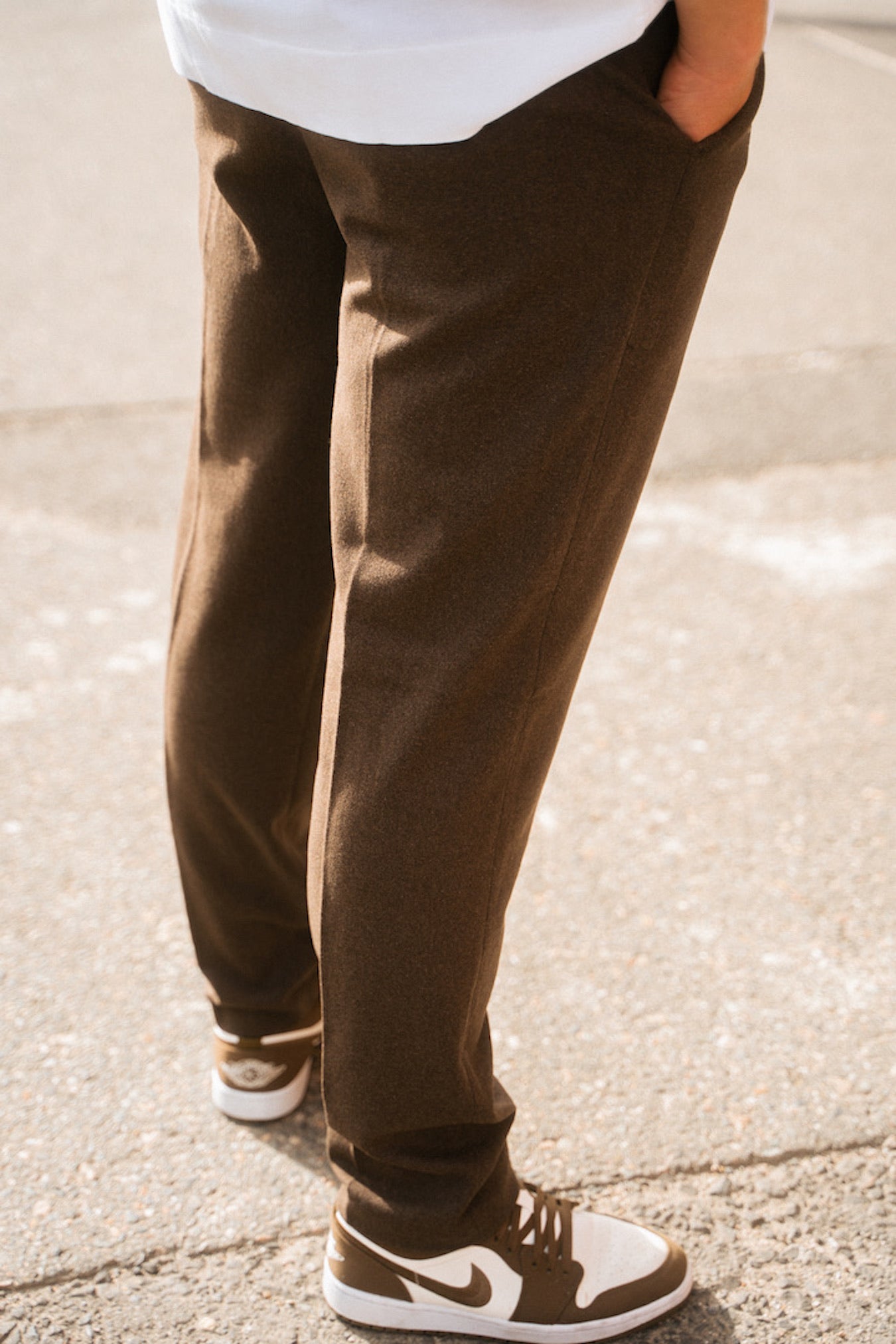 Les Deux Como Reg Wool Pants Coffee Brown TWOJAYS