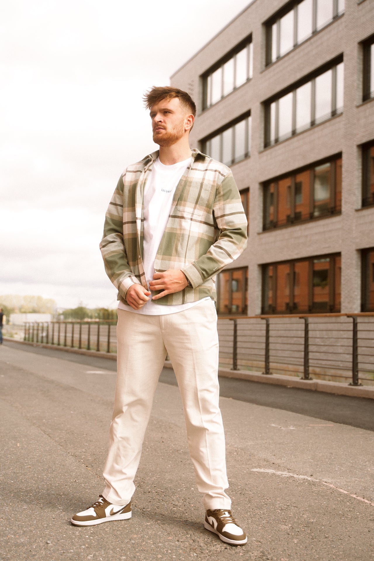 Les Deux Jeremy Flannel Shirt Olive Night/Laed Grey TWOJAYS