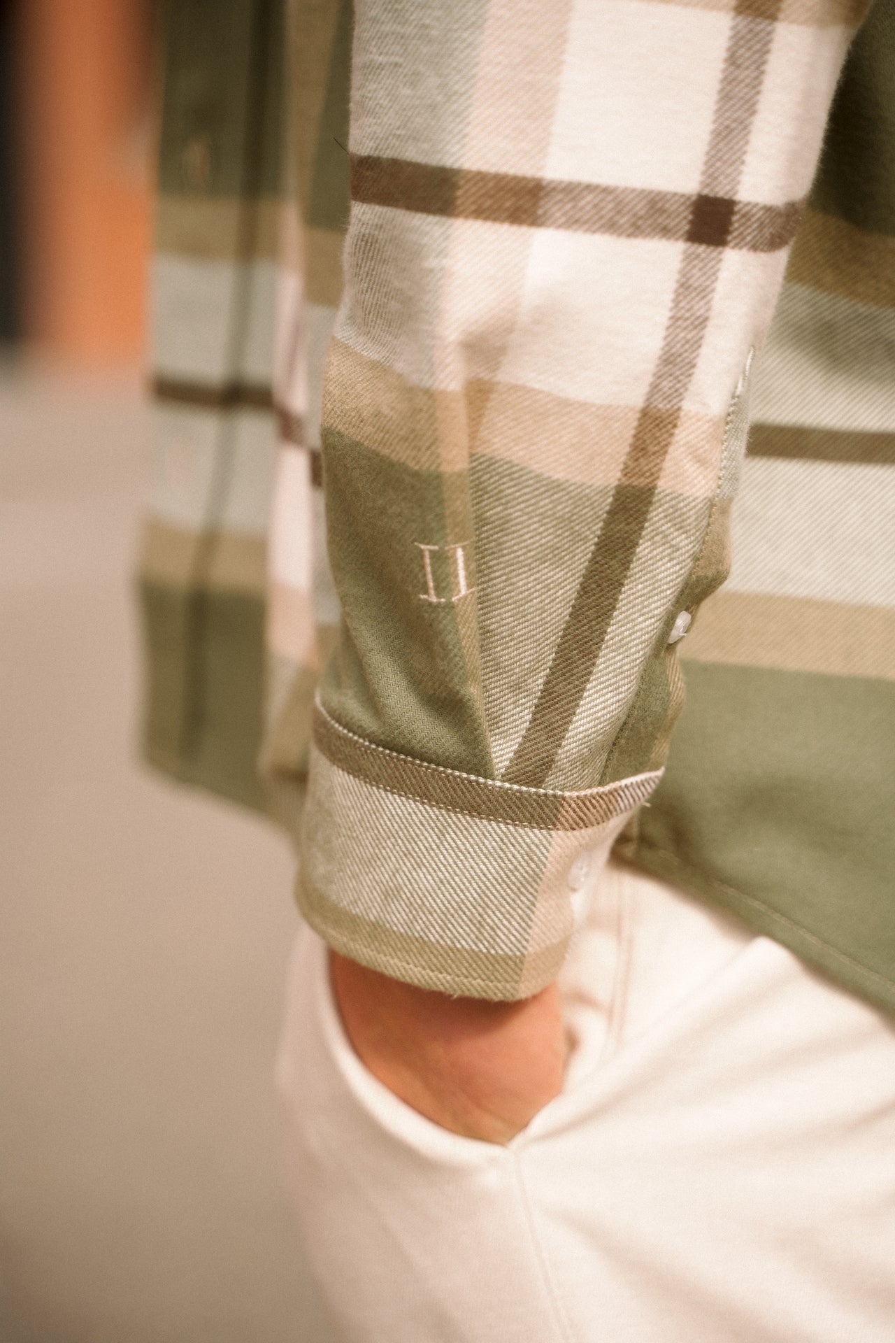 Les Deux Jeremy Flannel Shirt Olive Night/Laed Grey TWOJAYS