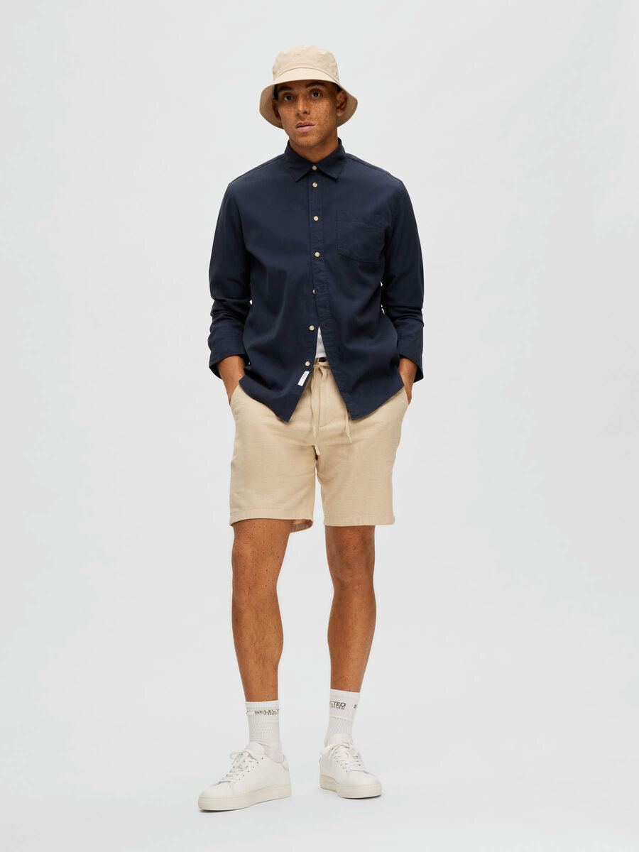 SELECTED Brody Linen Shorts Incense TWOJAYS