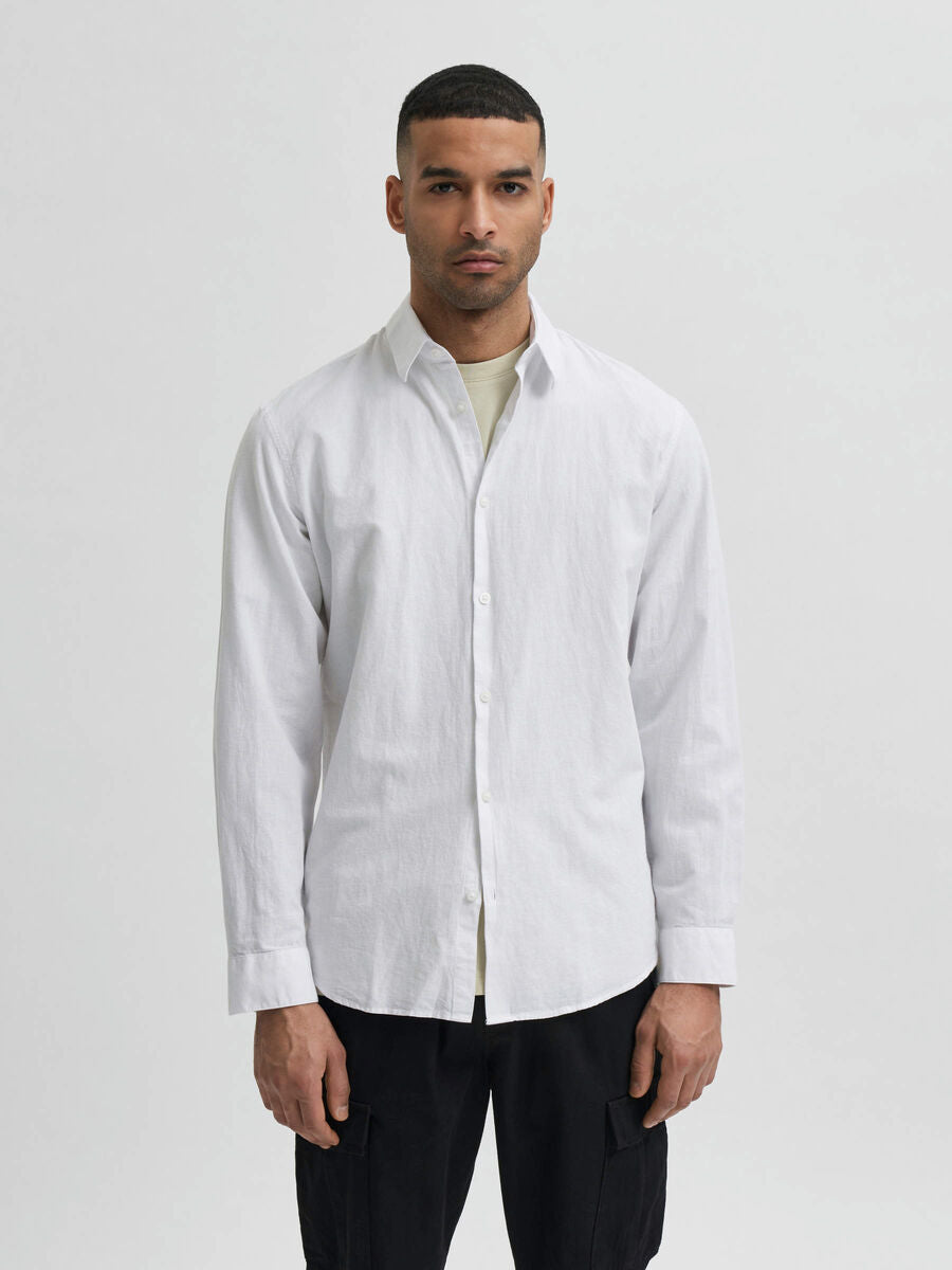SELECTED Linen Hemd White TWOJAYS