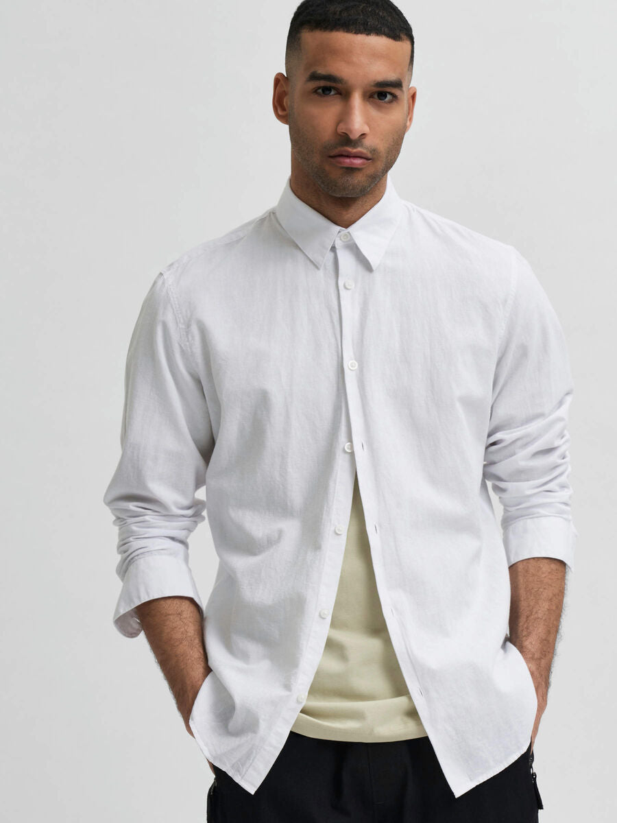 SELECTED Linen Hemd White TWOJAYS