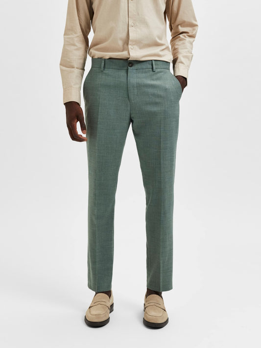 SELECTED Oasis Linen Suit Pants Light Green Melange TWOJAYS