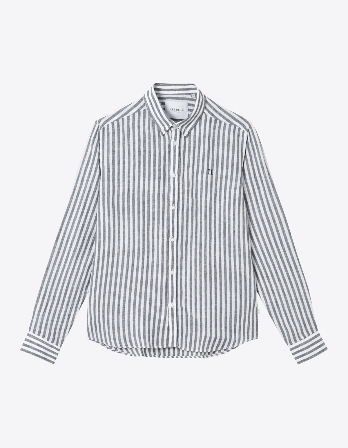 Les Deux Christoph Stripe Leinen Hemd Turbulence/White TWOJAYS